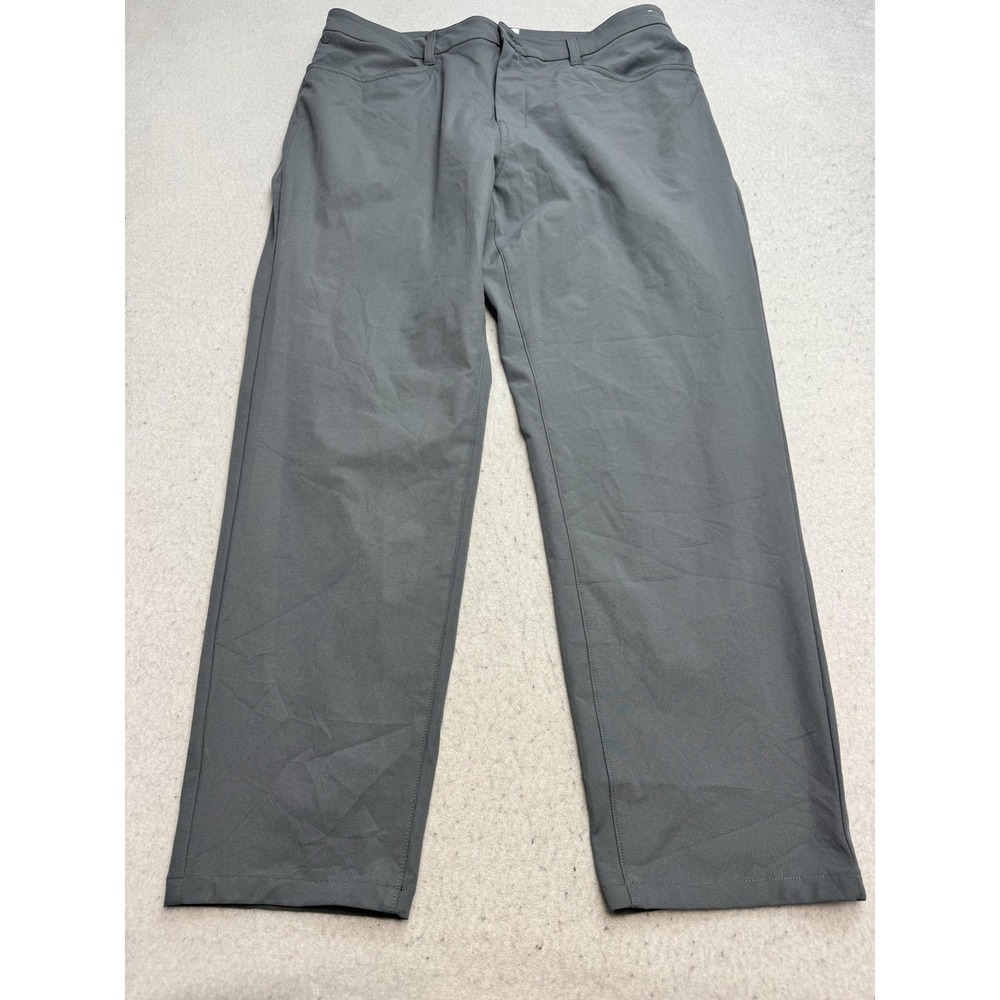 Birddogs Pants Mens 34x30 Gray Classic Fit Microfiber Chino Zip Pockets Casual